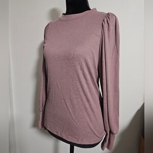 Philosophy Pink Puff Sleeve Fitted Blouse